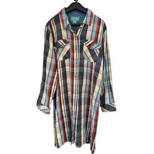 Tasha Polizzi Southwestern Aztec Western Boho Style Shirt Dress Size XL
